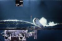 A photograph of Salter's Duck, or the Edinburgh Duck, a device for efficiently creating electrical energy from wave kinetic energy.  4 images.