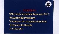 Slide from a presentation on fluid dynamics titled "PIV Analysis of an air-particle flow" by A K Hind, D R Mcluskey, J R E Christy, W J Easson, C A Greated, & D H Glass.