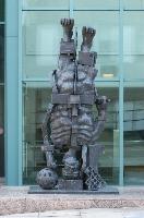 A set of photographs of the sculptures outside the Michael Swann building.  5 images.