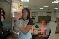 Photographs of the CSEC labs for a brochure. November 2005. Unknown staff and students, possibly biologists or chemists.