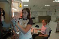 Photographs of the CSEC labs for a brochure. November 2005. Unknown staff and students, possibly biologists or chemists.