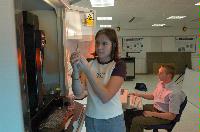 Photographs of the CSEC labs for a brochure. November 2005. Unknown staff and students, possibly biologists or chemists.