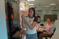 Photographs of the CSEC labs for a brochure. November 2005. Unknown staff and students, possibly biologists or chemists.