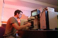 Photographs of the CSEC labs for a brochure. November 2005. Unknown staff and students, possibly biologists or chemists.