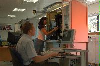 Photographs of the CSEC labs for a brochure. November 2005. Unknown staff and students, possibly biologists or chemists.