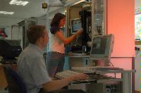 Photographs of the CSEC labs for a brochure. November 2005. Unknown staff and students, possibly biologists or chemists.