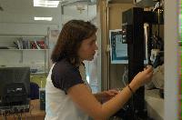 Photographs of the CSEC labs for a brochure. November 2005. Unknown staff and students, possibly biologists or chemists.