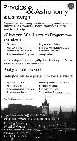 An advert for the School of Physics and Astronomy's undergraduate and postgraduate courses. Made in 2004.
