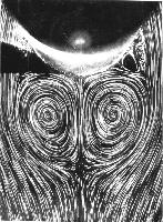 A collection of photographs from some fluid dynamics experiments, possibly belonging to Dr Francis Barnes. (Swirls, vortex, vortices)