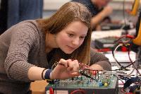 A set of photographs of Martin Reekie and Susan Kivlins in an electronics workshop / laboratory session on 28th November 2008.